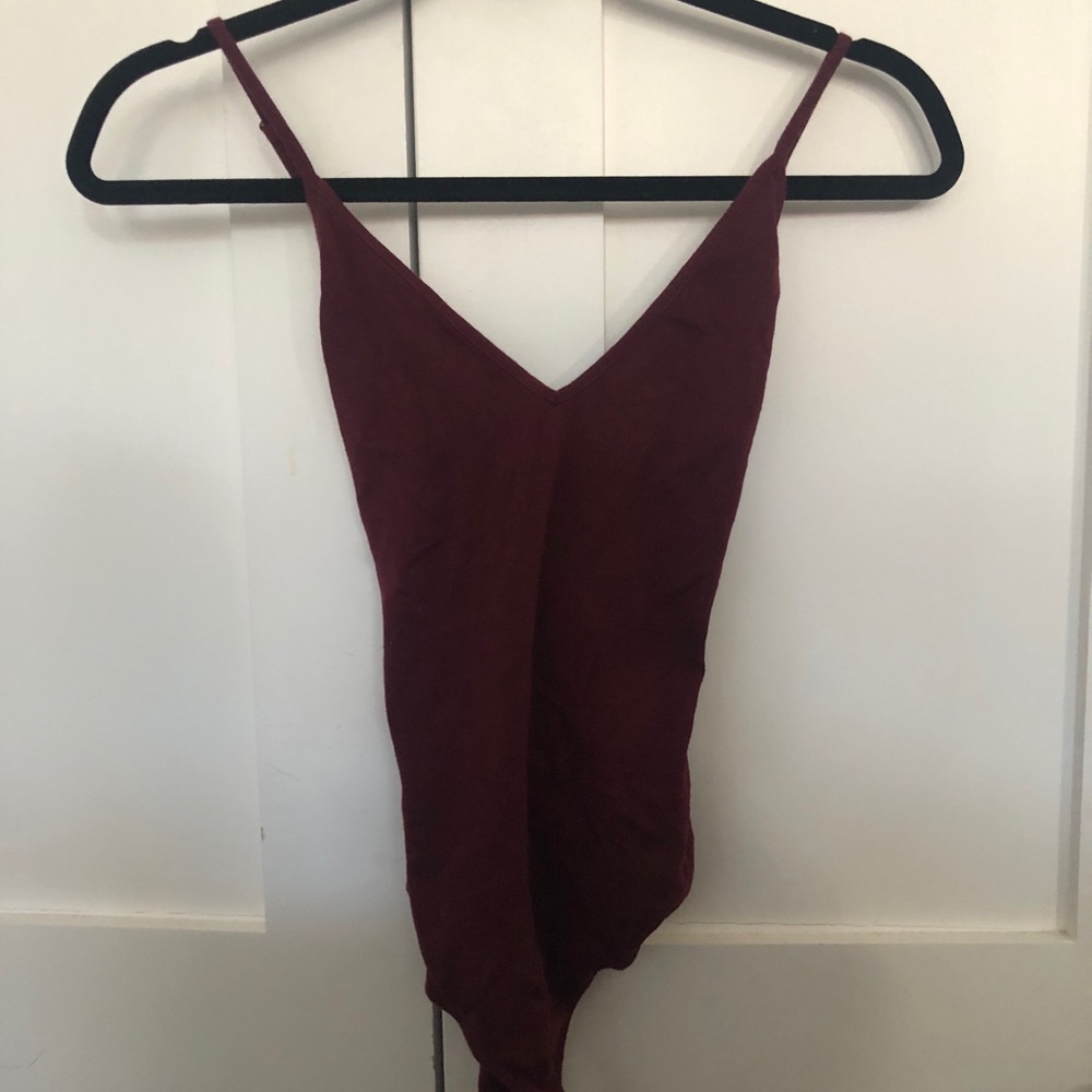 MAROON V NECK BODY SUIT